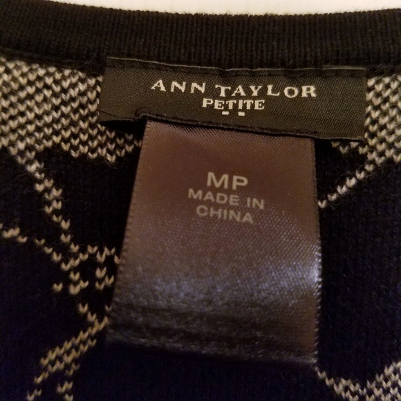 Ann Taylor Black Navy Blue and White Knit Dress - Picture 3 of 4